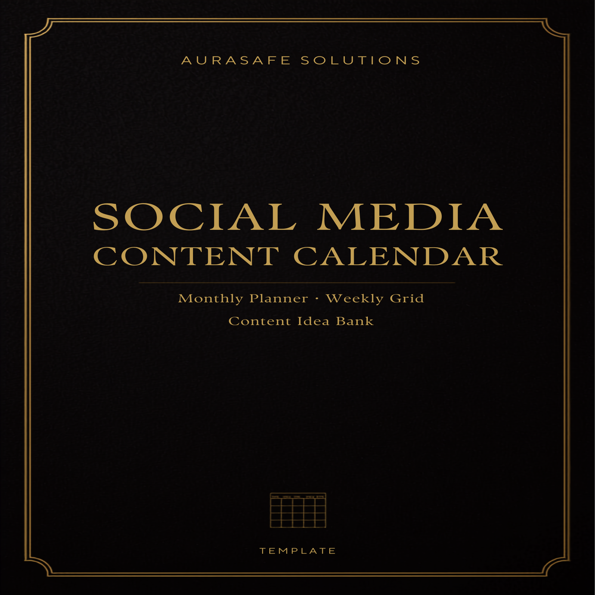 Social Media Content Calendar Template  Monthly Planner 