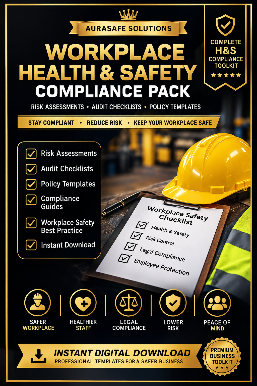 Workplace Health & Safety Compliance Pack – Risk Assessments, Audit Checklists & Policy Templates