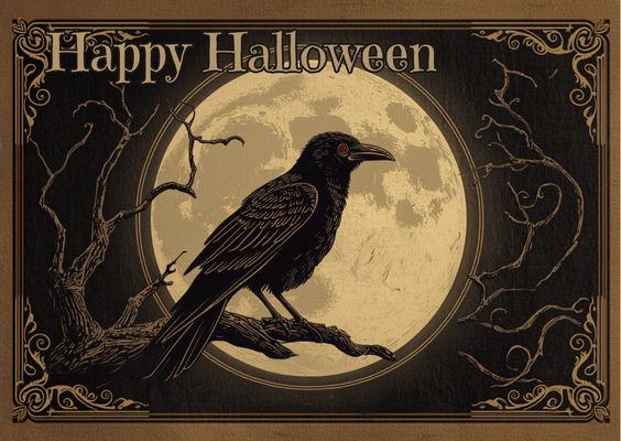 Vintage Gothic Halloween Printable Card Bundle | 6 Digital Greeting Cards | Instant Download