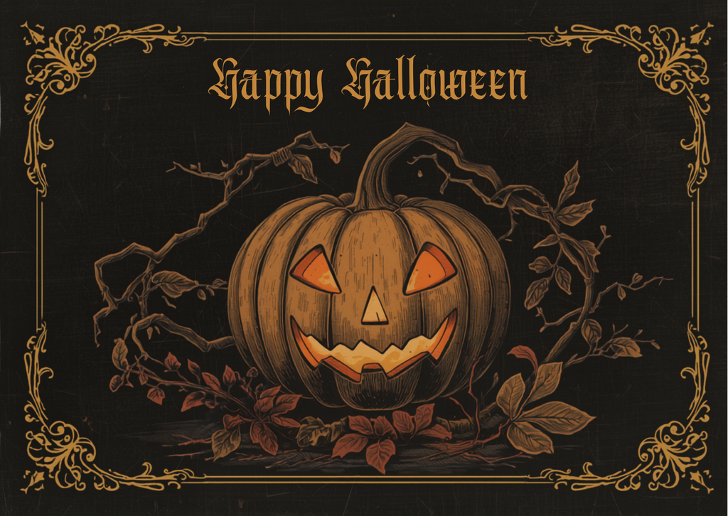 Vintage Gothic Halloween Printable Card Bundle | 6 Digital Greeting Cards | Instant Download
