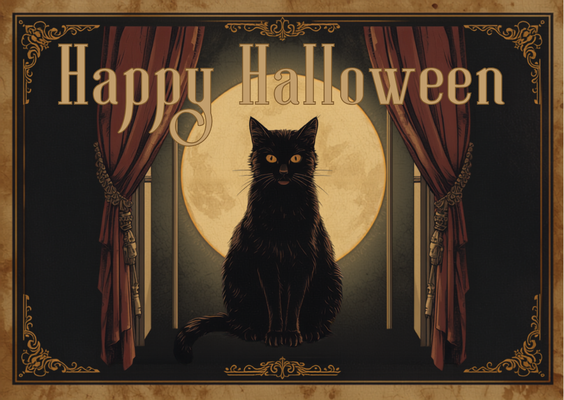 Vintage Gothic Halloween Printable Card Bundle | 6 Digital Greeting Cards | Instant Download